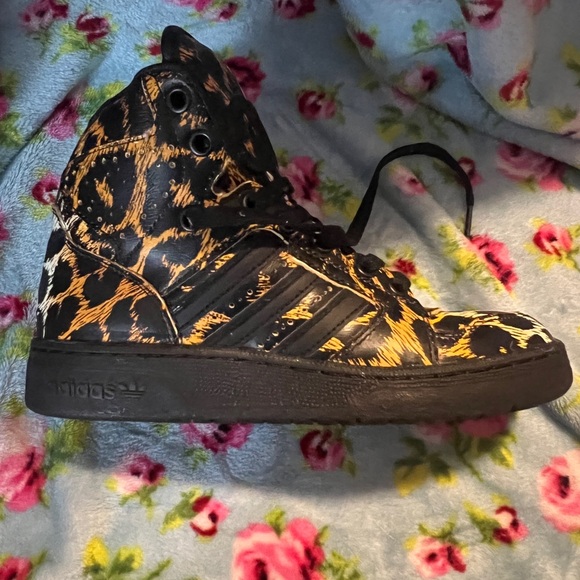 Rare Jeremy Scott x Adidas JS Instinct Hi Leopard Sneakers 4M/6W EUC - Picture 4 of 9
